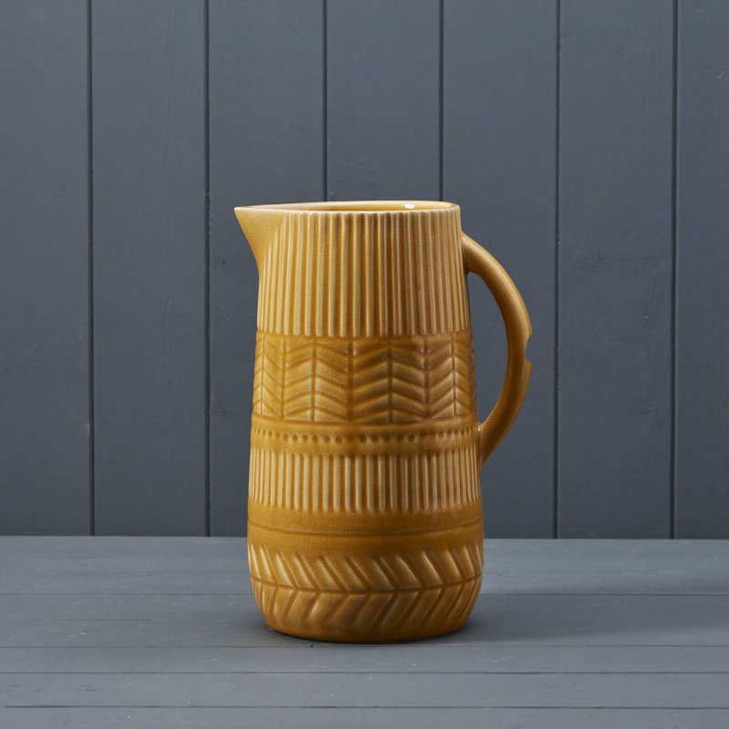 Mustard Patterned Ceramic Jug detail page